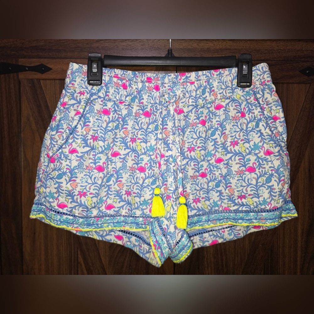 Vineyard Vines Flamingo Pineapple Tropical Pull-On Cotton Shorts Size Small